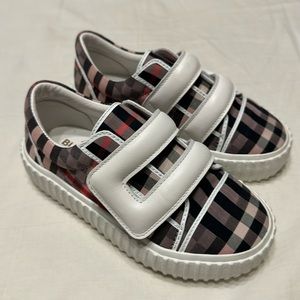 Burberry Kids' Mark Check Sneaker, Pale Rose IP Check 28 EU Little Kid